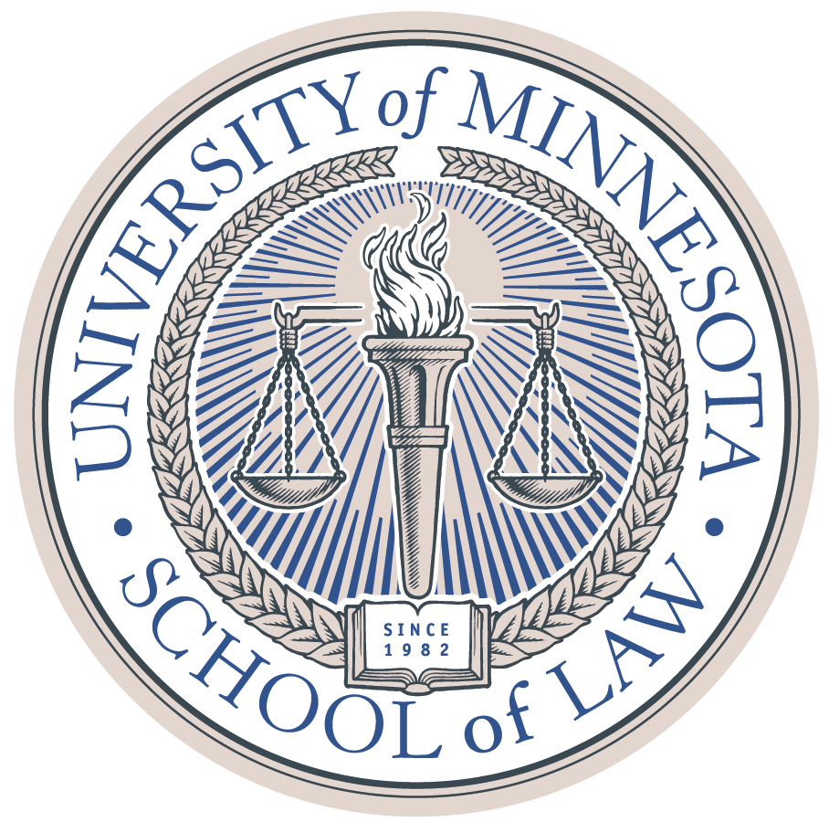 Three color vector art logo for a university