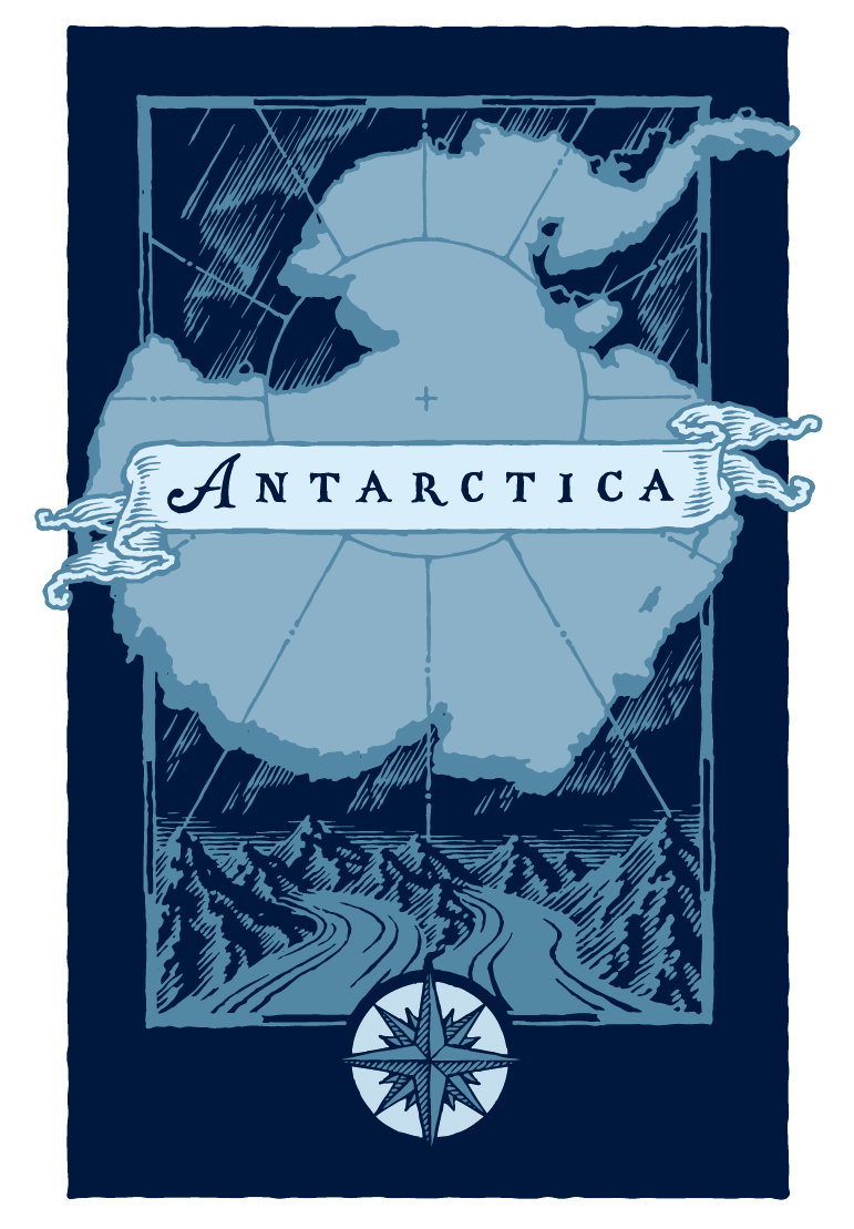 Vector art map of Antarctica