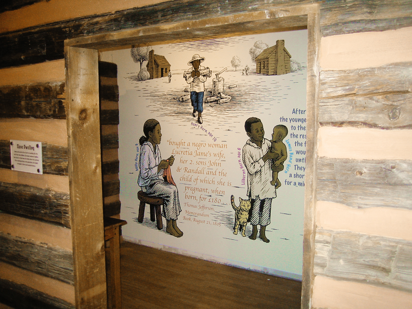 Illustration of slave children for a mural