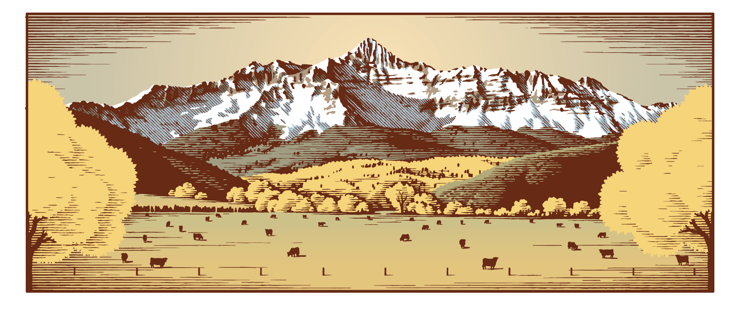 A Colorado mountain scene illustration