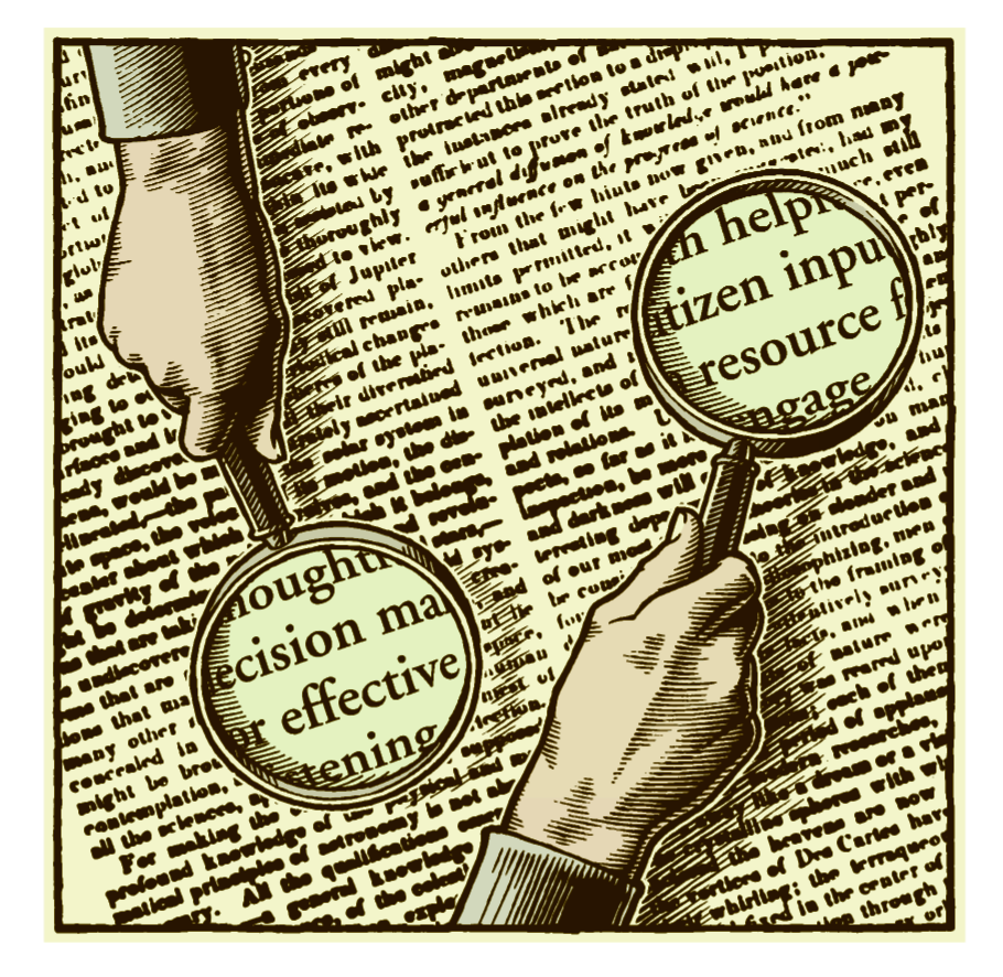 Woodcut style illustration about Russian-USA relations